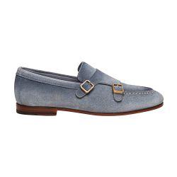 Double-buckle suede loafers by SANTONI