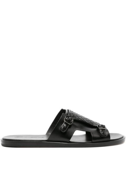Duo leather slides by SANTONI