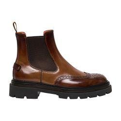 Leather brogue Chelsea Boots by SANTONI