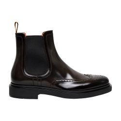 Leather brogue Chelsea boots by SANTONI