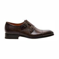 Leather double buckle shoes by SANTONI