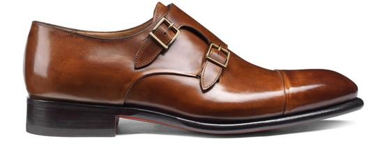 Leather double-buckle shoes by SANTONI