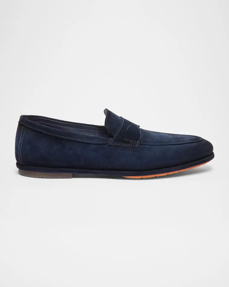 Men's Carlo Burnished Suede Driving Shoes by SANTONI