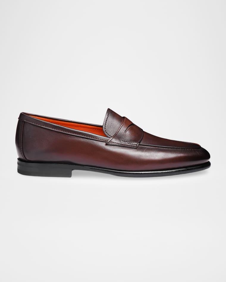 Men's Carlo Leather Penny Loafers by SANTONI
