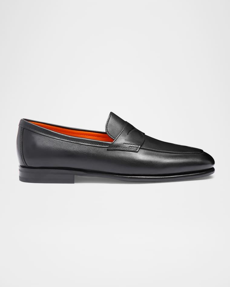 Men's Carlo Soft Burnished Leather Penny Loafers by SANTONI