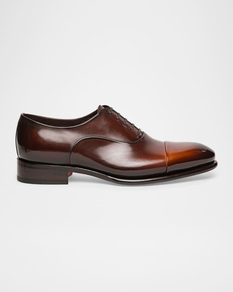 Men's Carter Burnished Leather Oxford Shoes by SANTONI