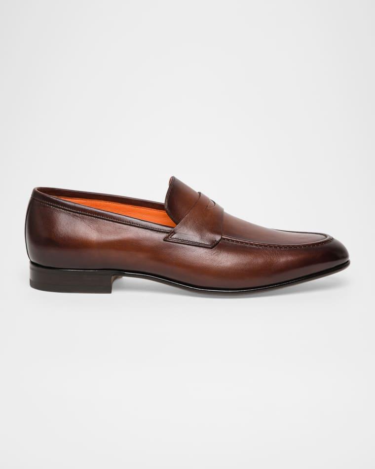Men's Darius Leather Penny Loafers by SANTONI