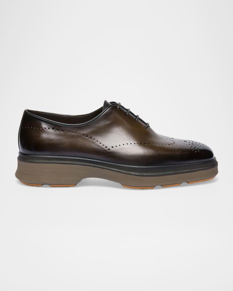 Men's Easy Nova Leather Brogue Oxford Shoes by SANTONI