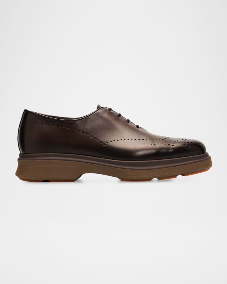 Men's Easy Nova Leather Brogue Oxford Shoes by SANTONI