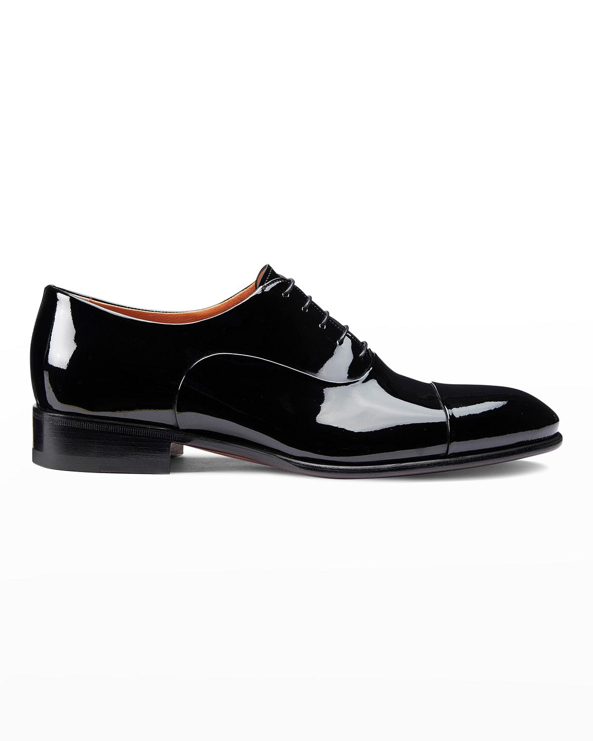 Men's Isaac Patent Leather Lace-Up Shoes by SANTONI