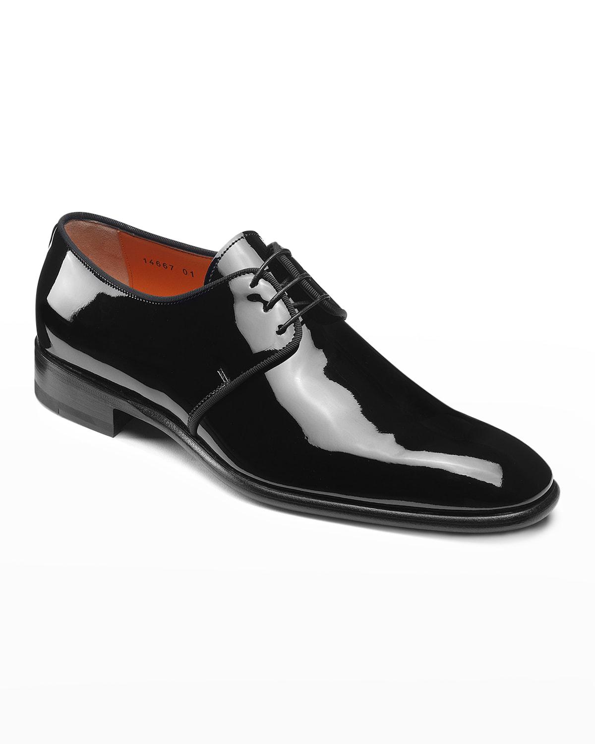 Men's Isogram Patent Leather Derby Shoes by SANTONI
