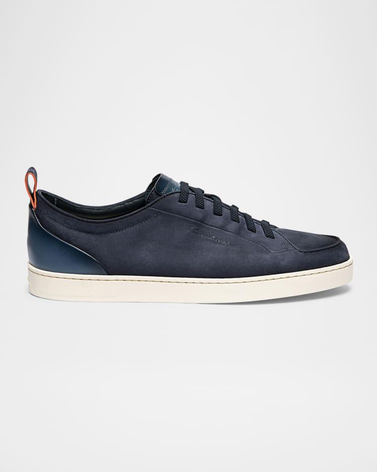 Men's Off Duty Burnished Suede Low-Top Sneakers by SANTONI
