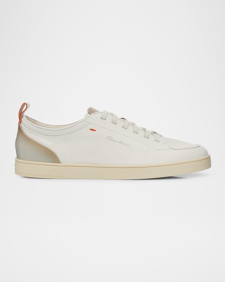 Men's Off Duty Leather Low-Top Sneakers by SANTONI