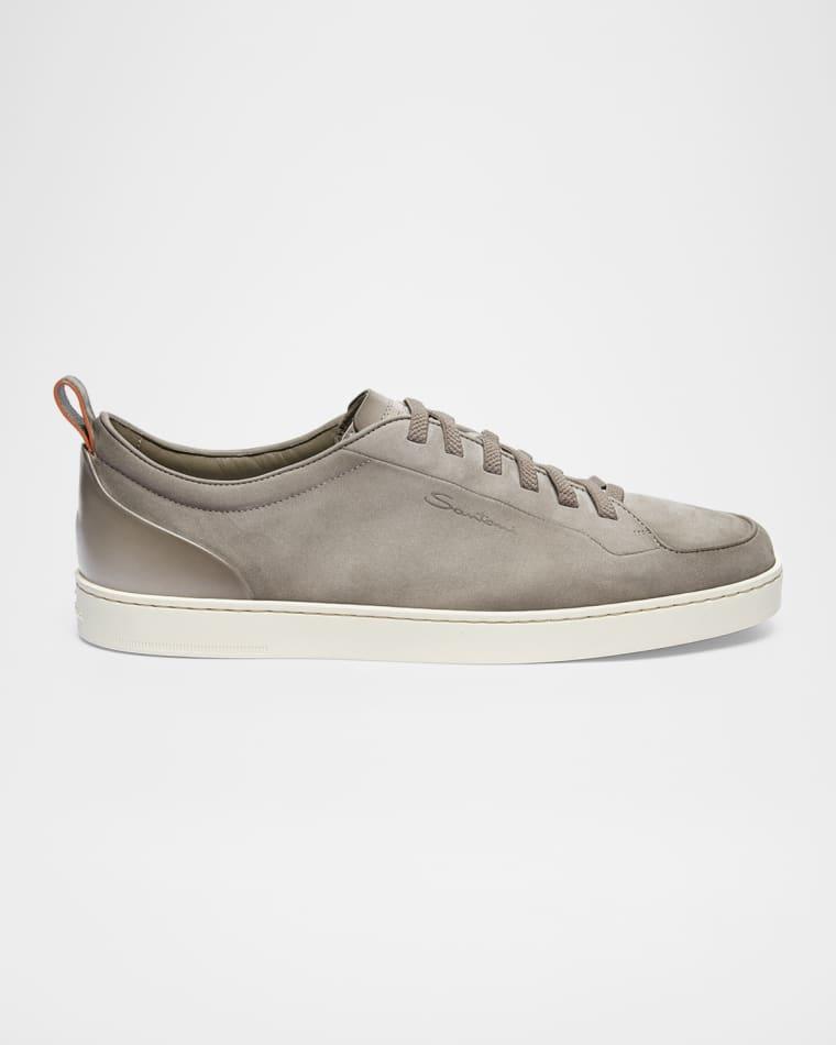 Men's Off Duty Nubuck Leather Low-Top Sneakers by SANTONI