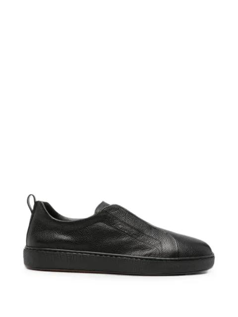 S-Victory grainy-leather slip-on sneakers by SANTONI