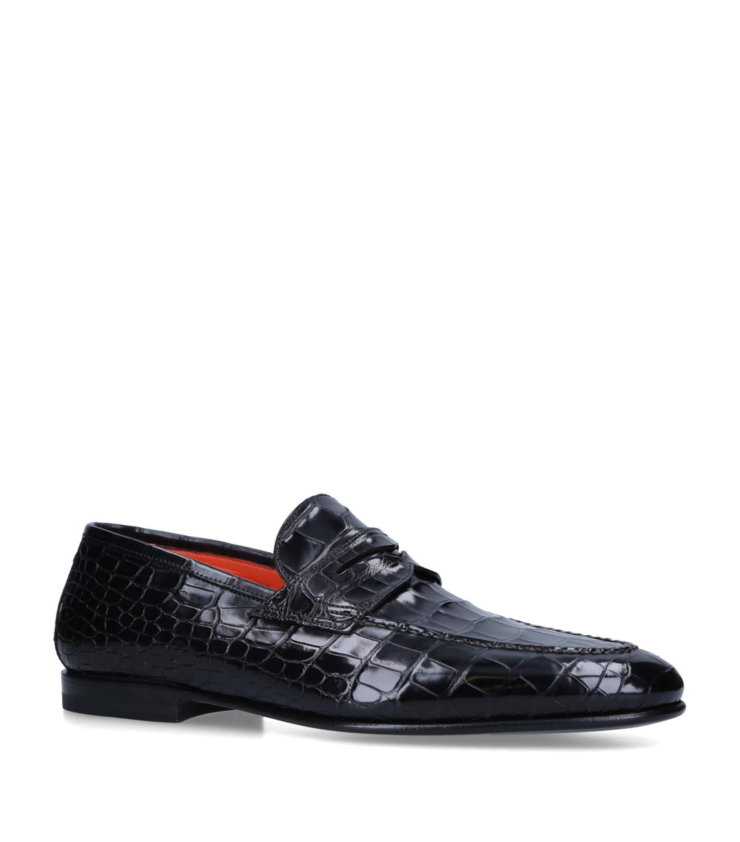 Santoni Alligator Carlos Loafers by SANTONI