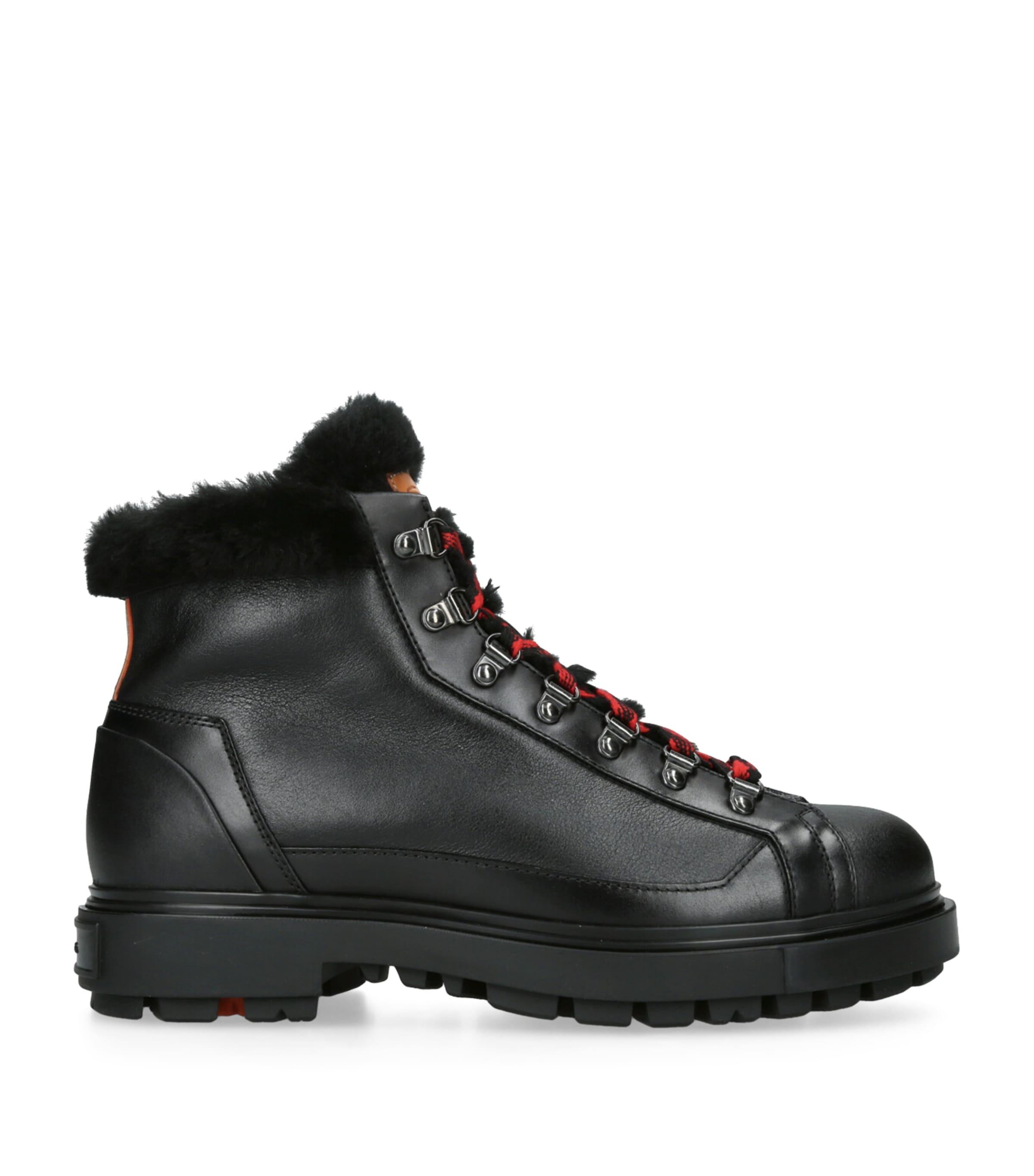 Santoni Leather St. Moritz Hiking Boots by SANTONI
