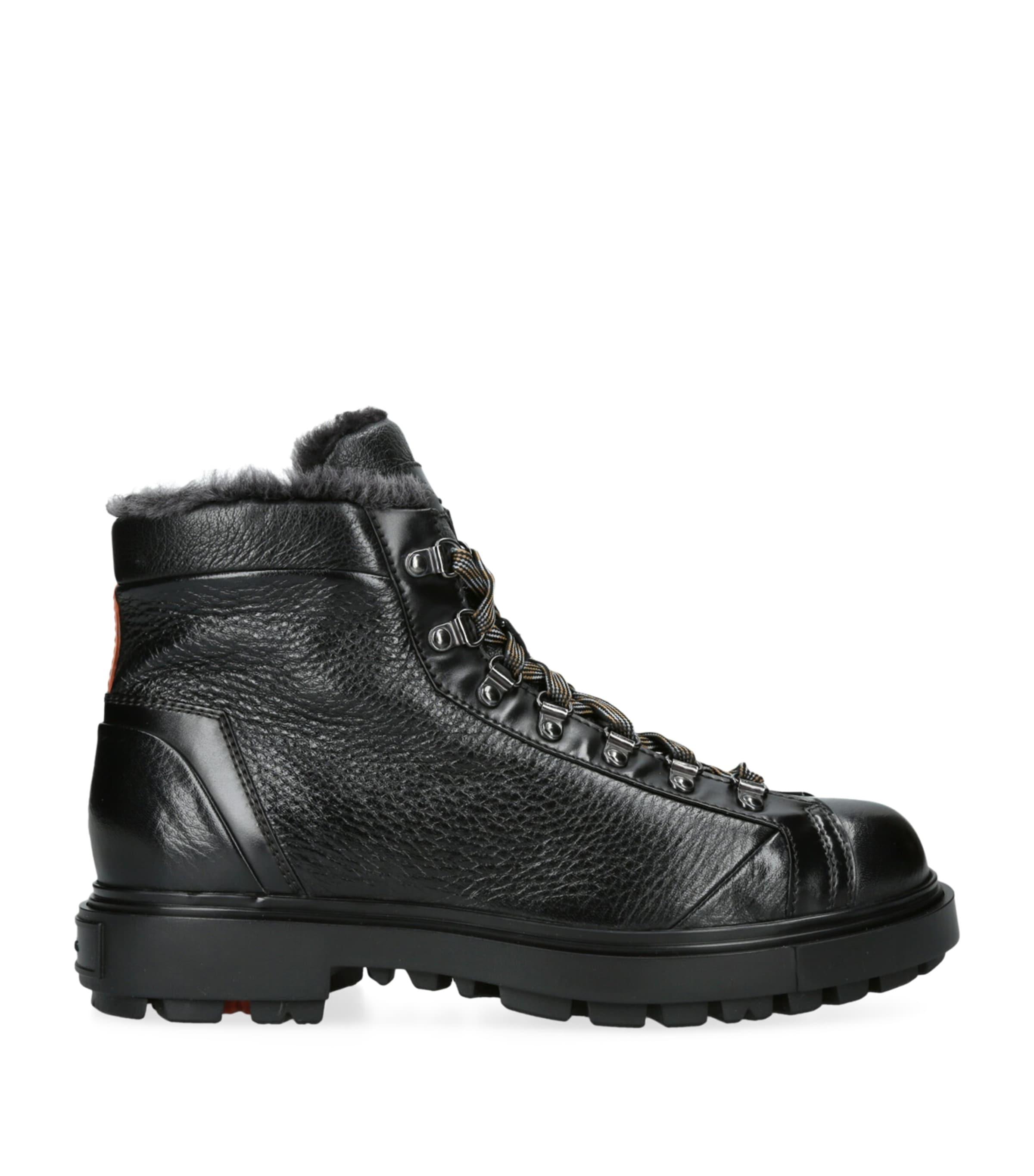 Santoni Leather St. Moritz Hiking Boots by SANTONI