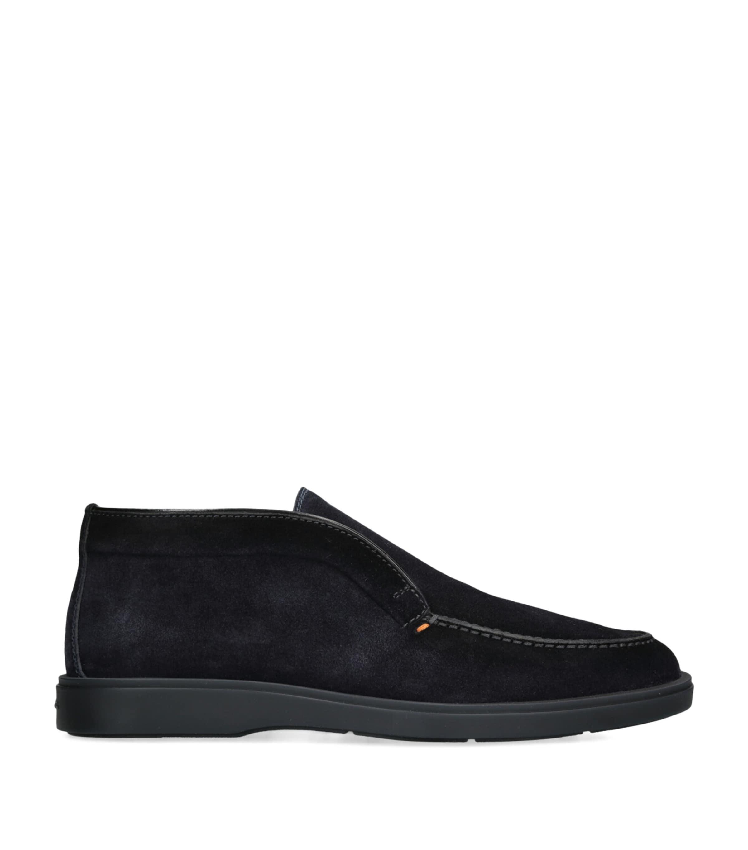 Santoni Suede Detroit High-Top Loafers by SANTONI