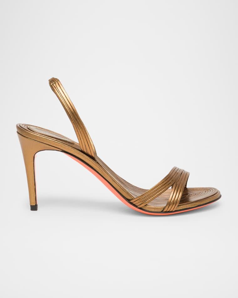 Serpentine Metallic Halter Sandals by SANTONI