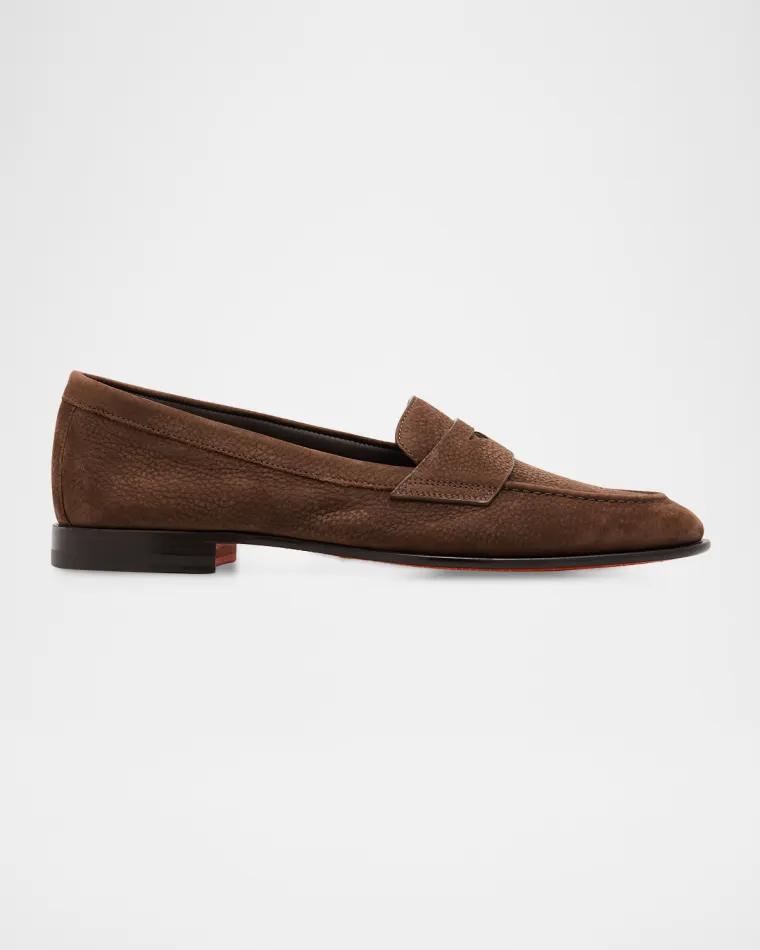 Suede Penny Loafers by SANTONI