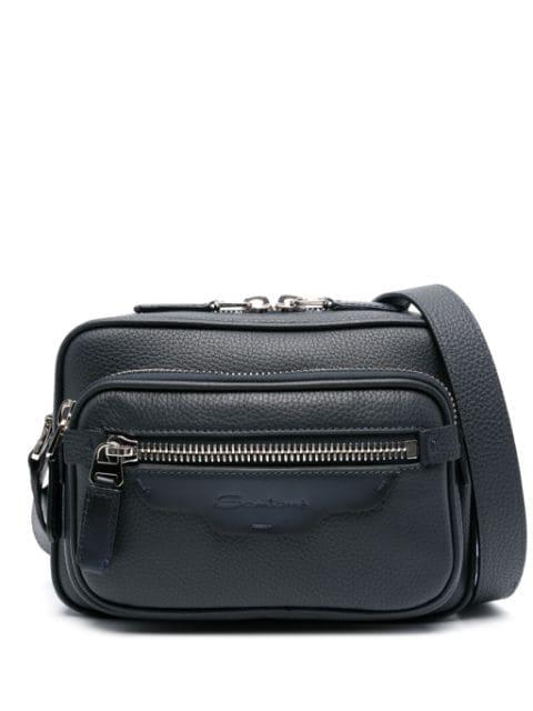 Tumbled leather shoulder bag by SANTONI