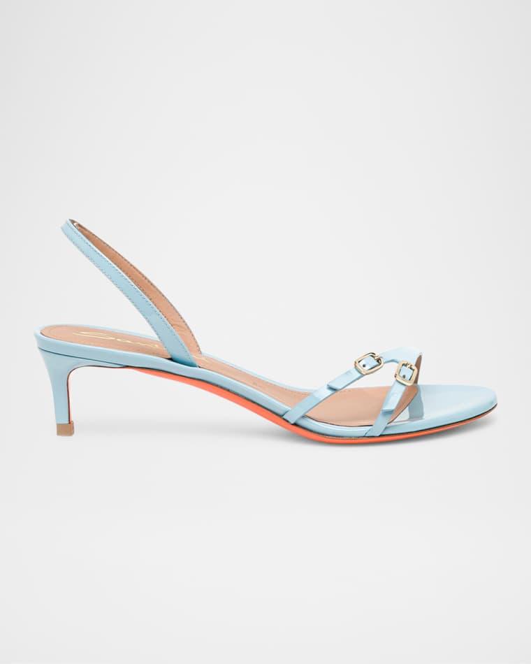 Virna Buckle Patent Leather Sandals by SANTONI