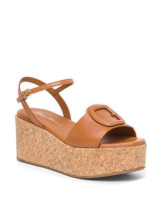 Women's Leather Wedge Sandals by SANTONI
