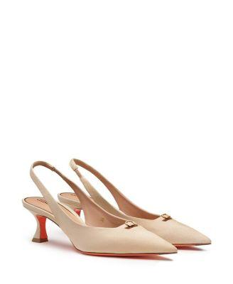 Women's Patent Leather Mid-Heel Slingback by SANTONI