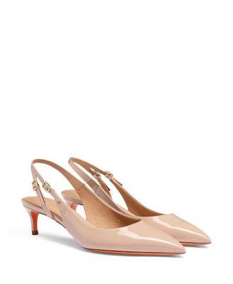 Women's Patent Leather Mid-Heel Slingback by SANTONI