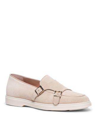 Women's Suede Double-Buckle Loafer by SANTONI