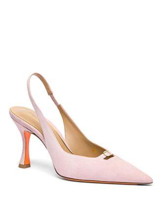 Women's Suede High-Heel Slingback by SANTONI
