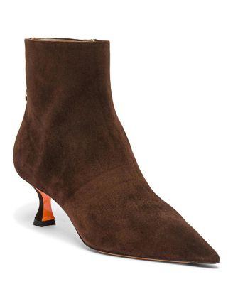 Women's Suede Mid-Heel Ankle Boot by SANTONI