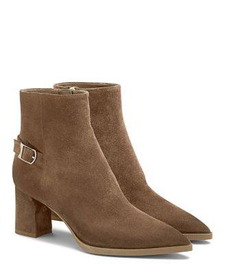 Women's Suede Mid-Heel Ankle Boot by SANTONI