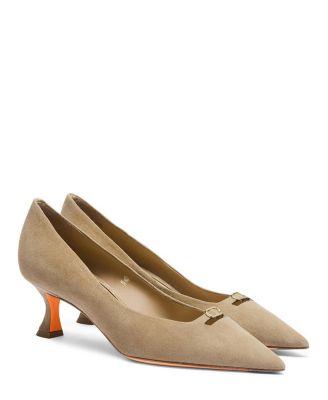 Women's Suede Mid-Heel Pump by SANTONI