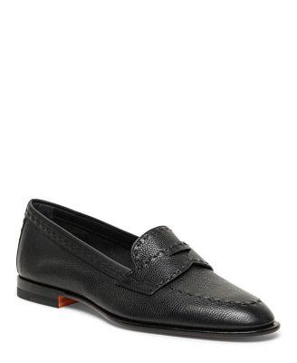 Women's Tumbled Leather Penny Loafer by SANTONI