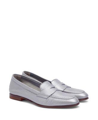 Women's Tumbled Leather Penny Loafer by SANTONI