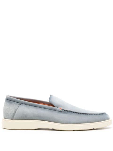 almond-toe suede loafers by SANTONI