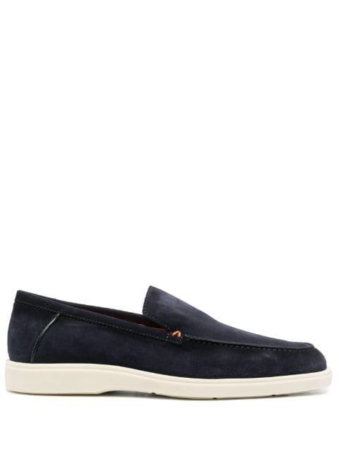 almond-toe suede loafers by SANTONI