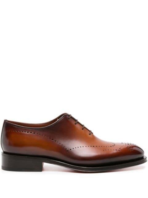 burnished-finish leather brogues by SANTONI