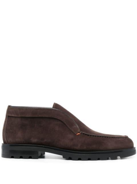 calf-suede almond-toe loafers by SANTONI