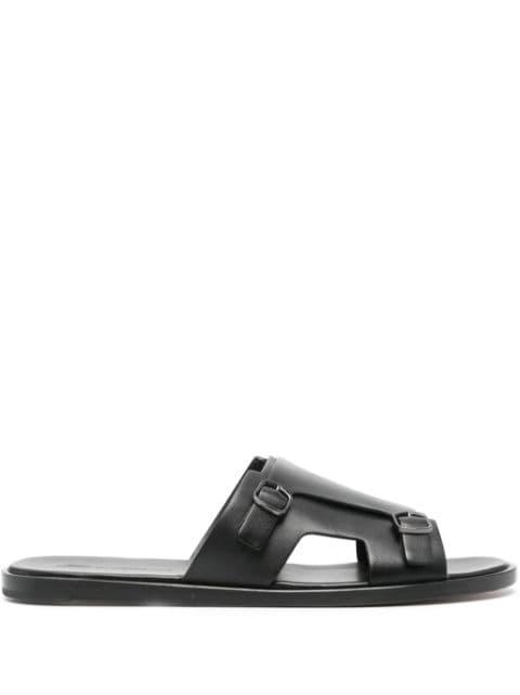 double-buckle leather sandals by SANTONI