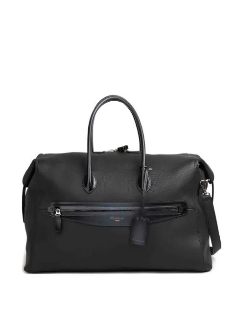 double-zip leather tote bag by SANTONI