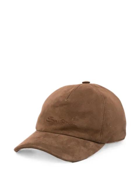embroidered suede cap by SANTONI
