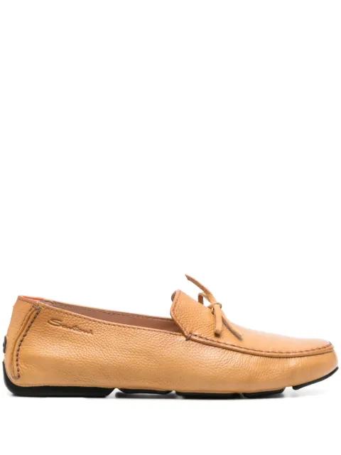 grained-leather loafers by SANTONI