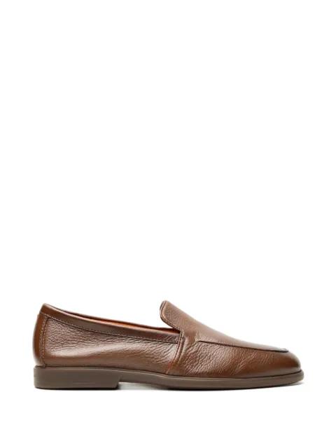 grained-leather loafers by SANTONI