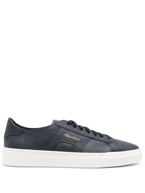 grained leather sneakers by SANTONI