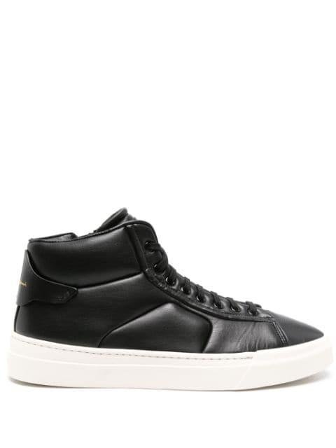 high-top leather sneakers by SANTONI