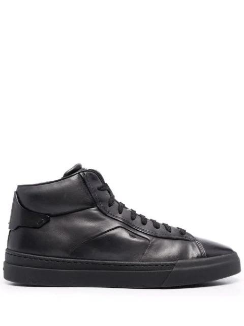 high-top leather sneakers by SANTONI