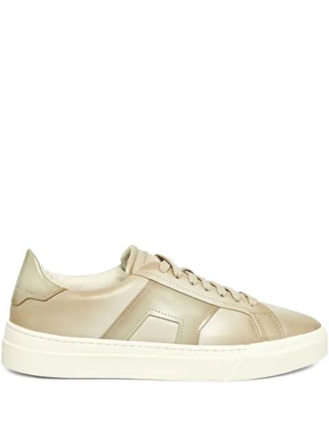 leather-panelled sneakers by SANTONI
